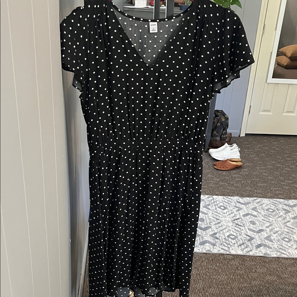 Elegant Black Polka Dot Dress